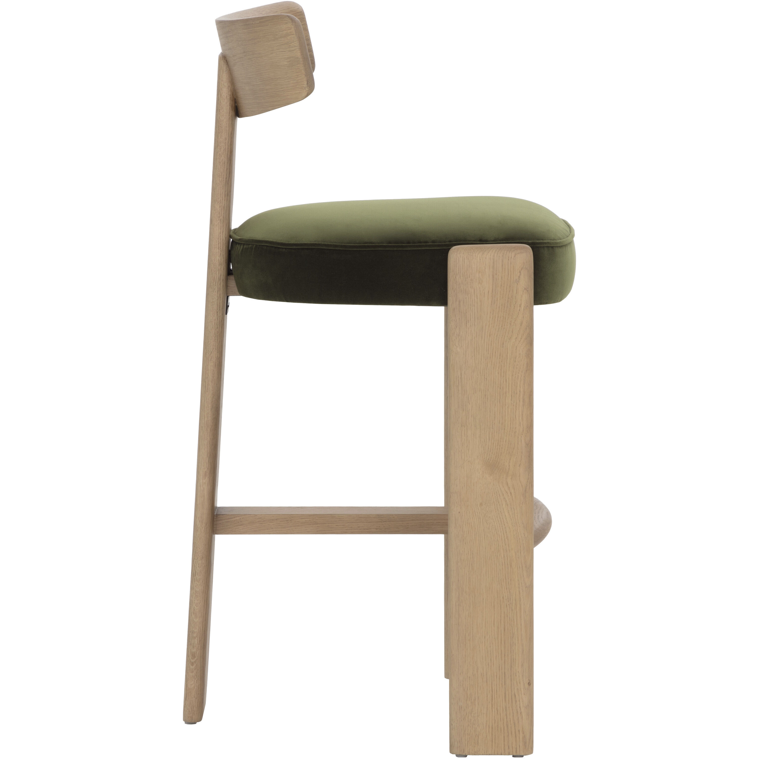Horton 41 inch Rustic Oak / Forest Green Barstool